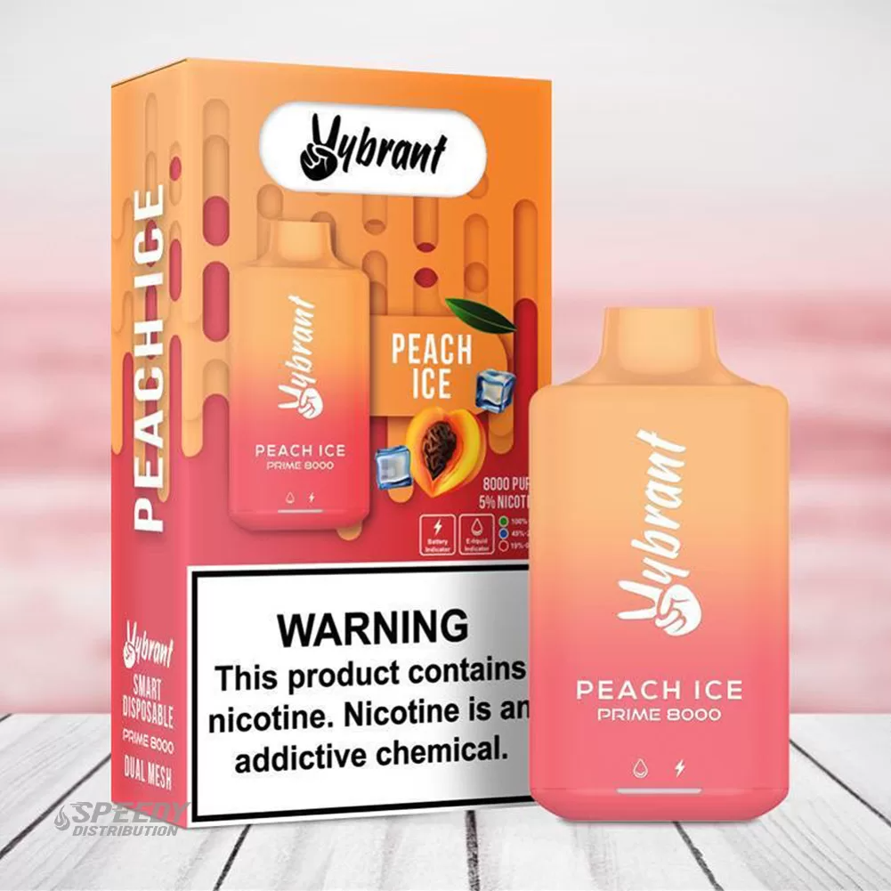 VYBRANT DISPOSABLE 8000 PUFFS - PEACH ICE