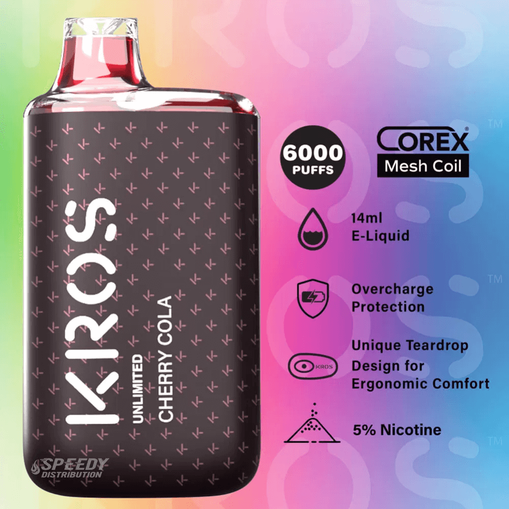 KROS UNLIMITED DISPOSABLE 6000 PUFFS - CHERRY COLA