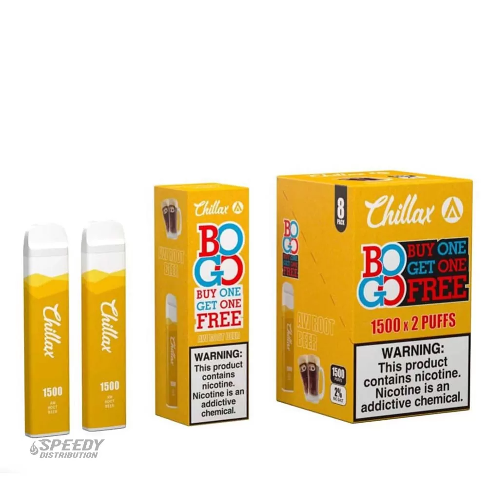 CHILLAX DISPOSABLE 1500 PUFFS OMG - AW ROOT BEER