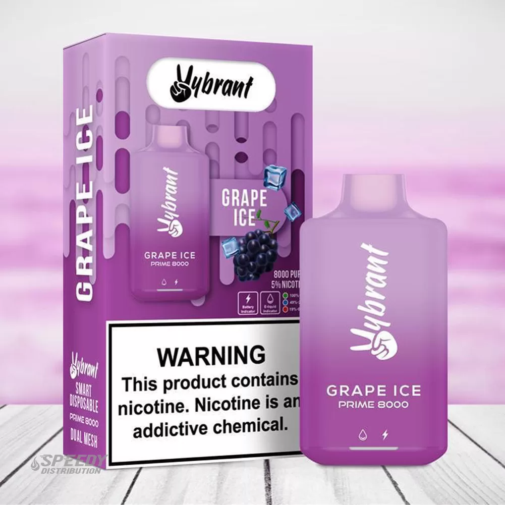 VYBRANT DISPOSABLE 8000 PUFFS - GRAPE ICE