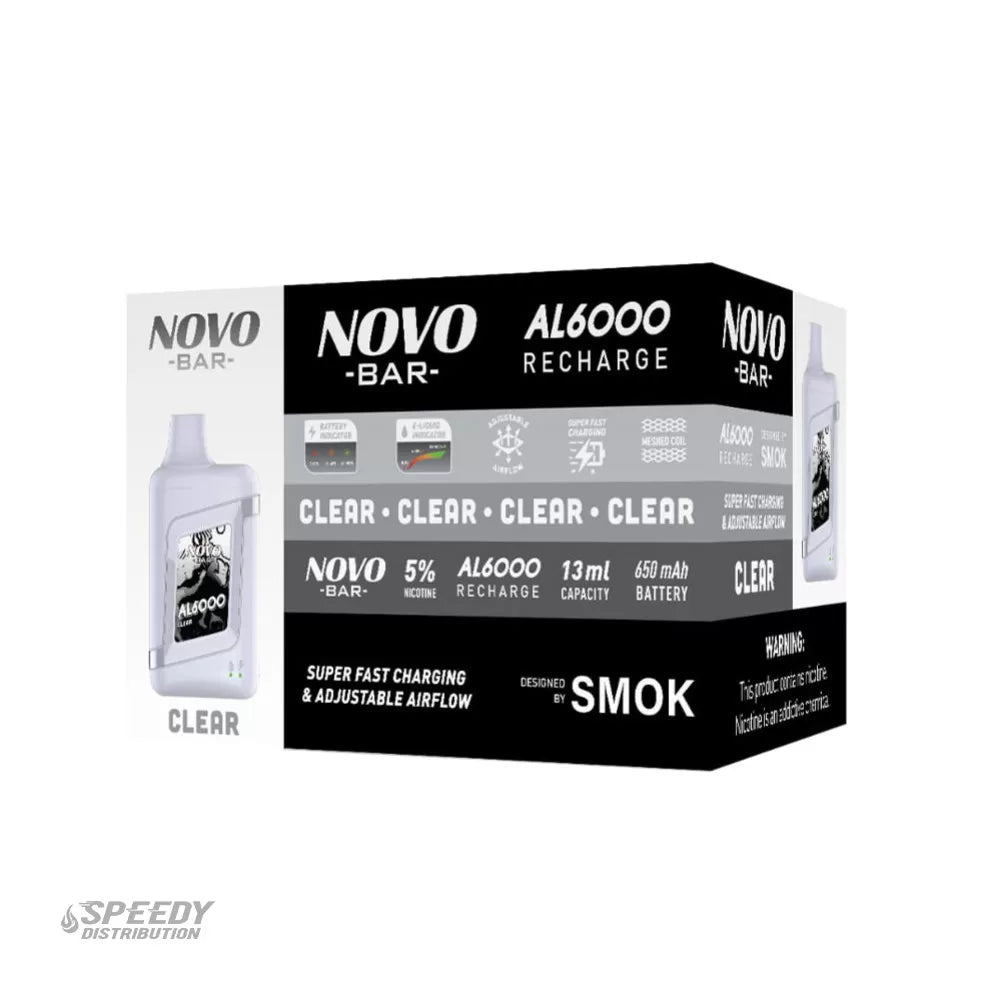 SMOK NOVO BAR DISPOSABLE 6000 PUFFS - CLEAR