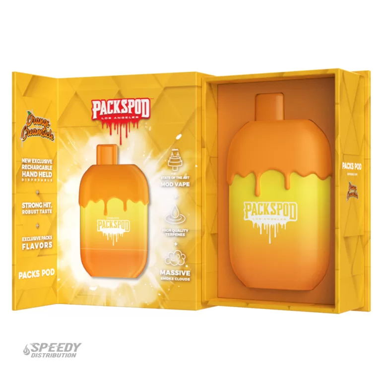 PACKS PACKPODS DISPOSABLE PODS 5000 PUFFS - ORANGE CREAMSICLE