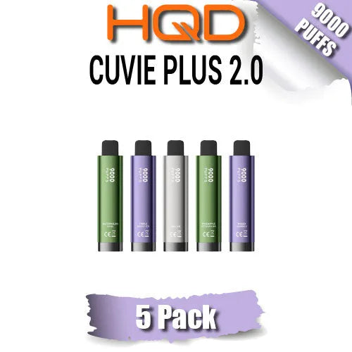 HQD CUVIE PLUS 2.0 – 5% – 9000 PUFFS - GREEN APPLE ICE